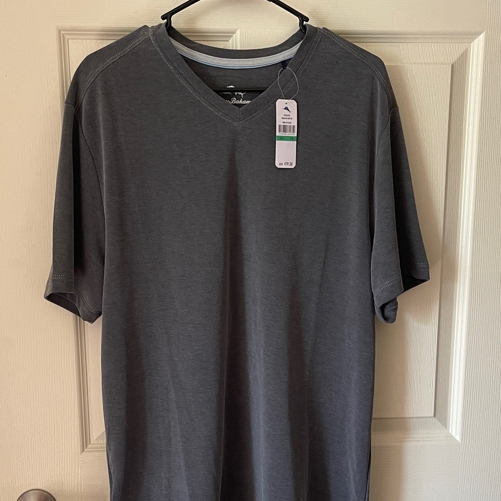Tommy Bahama Charcoal V-Neck Tee